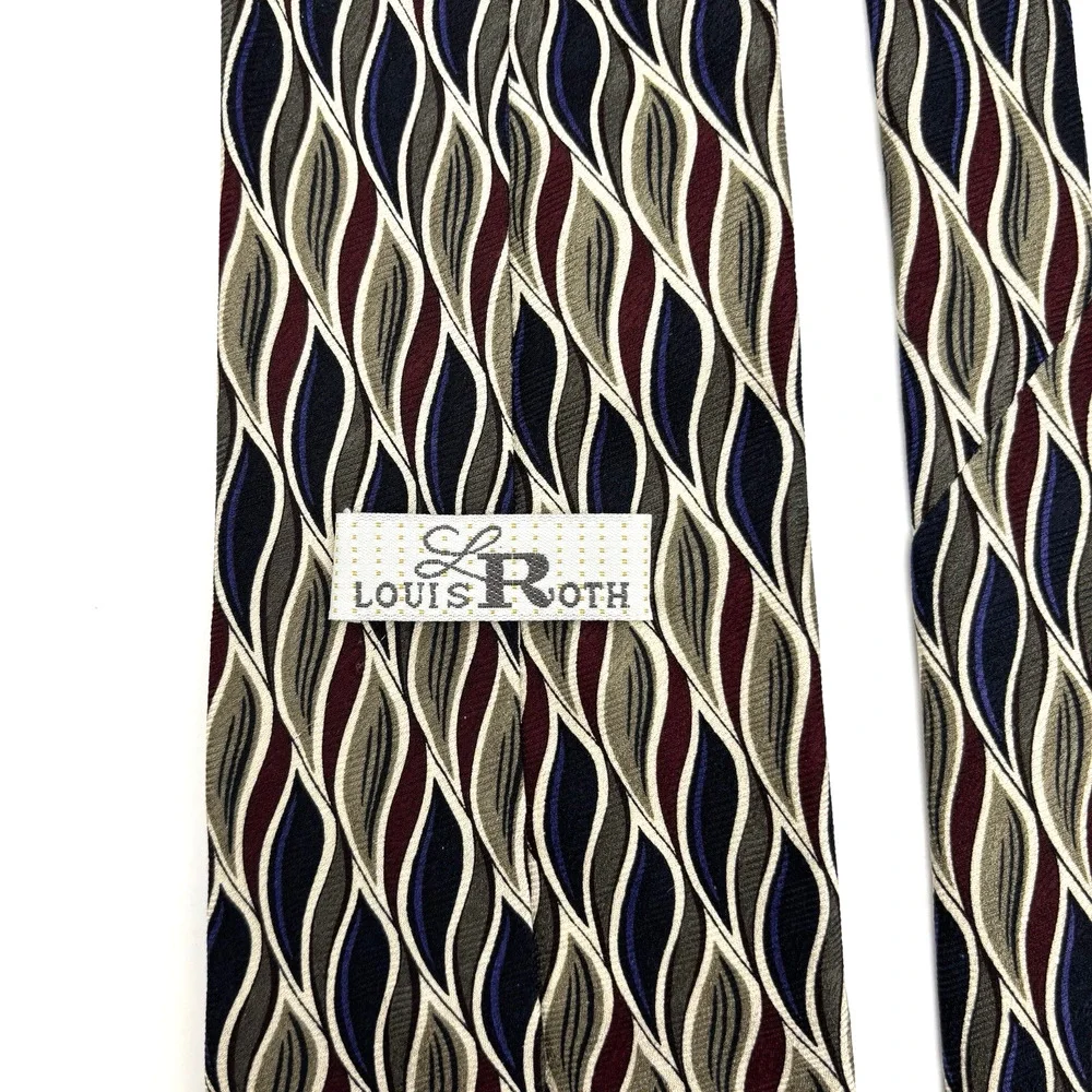 Lot of 3 1980s Louis Roth 100% Silk Multicolor Abstract Neckties 60